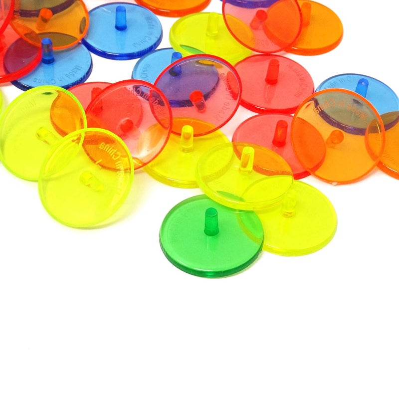 Honbay 100PCS Plastic Round Transparent Golf Ball Position Markers for Golf and Baseball (5 Color  24mm) - Image 4